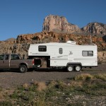 21 foot Nash fifth wheel camped near El Capitan